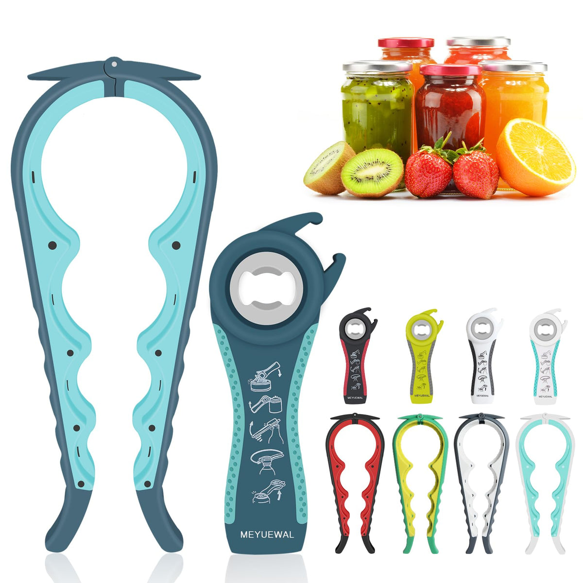 MEYUEWAL abridor-tapas-ergonomico facilita un agarre seguro para manos débiles.