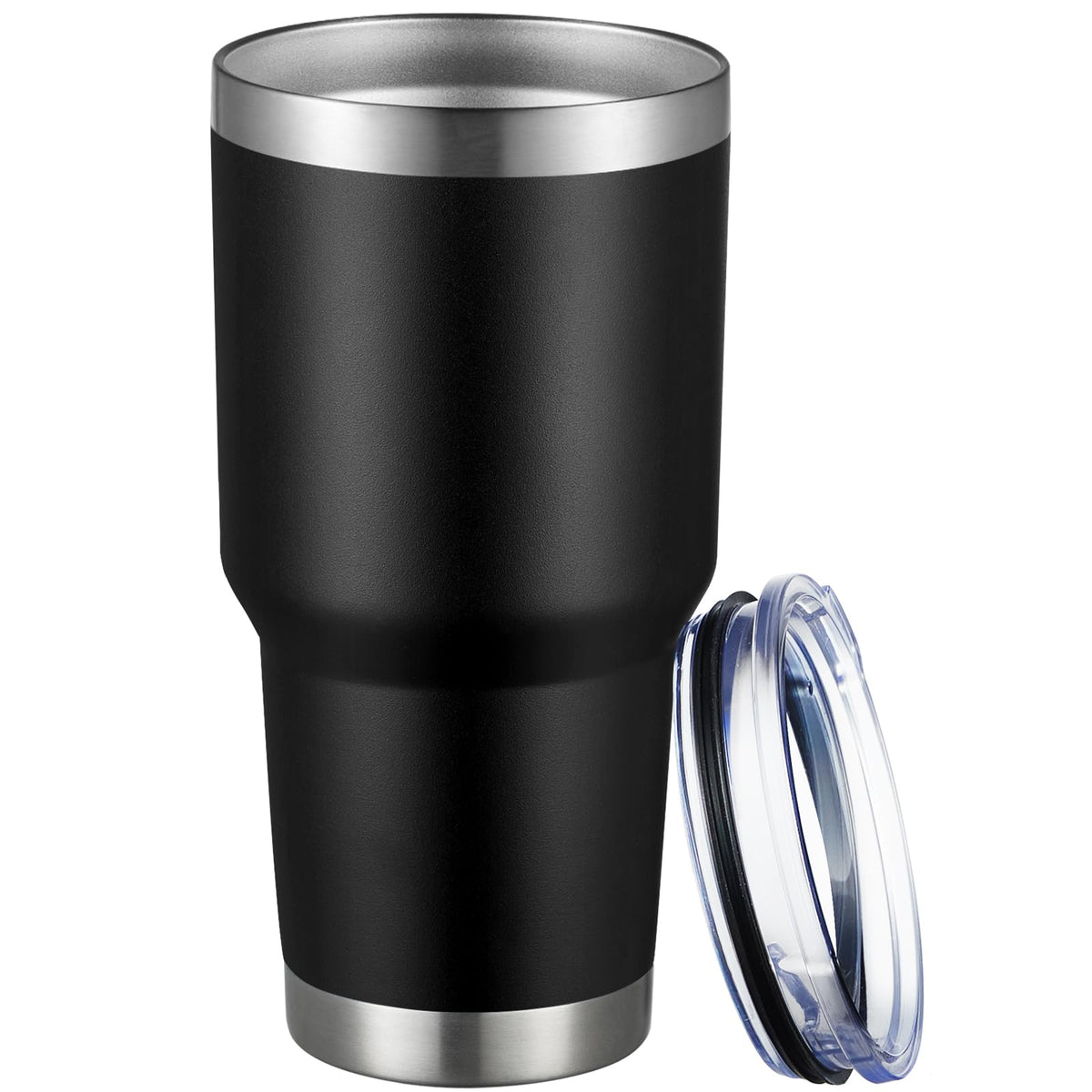 MEWAY Taza 30oz exterior negro con recubrimiento en polvo para mayor comodidad.