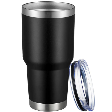 MEWAY Taza 30oz exterior negro con recubrimiento en polvo para mayor comodidad.