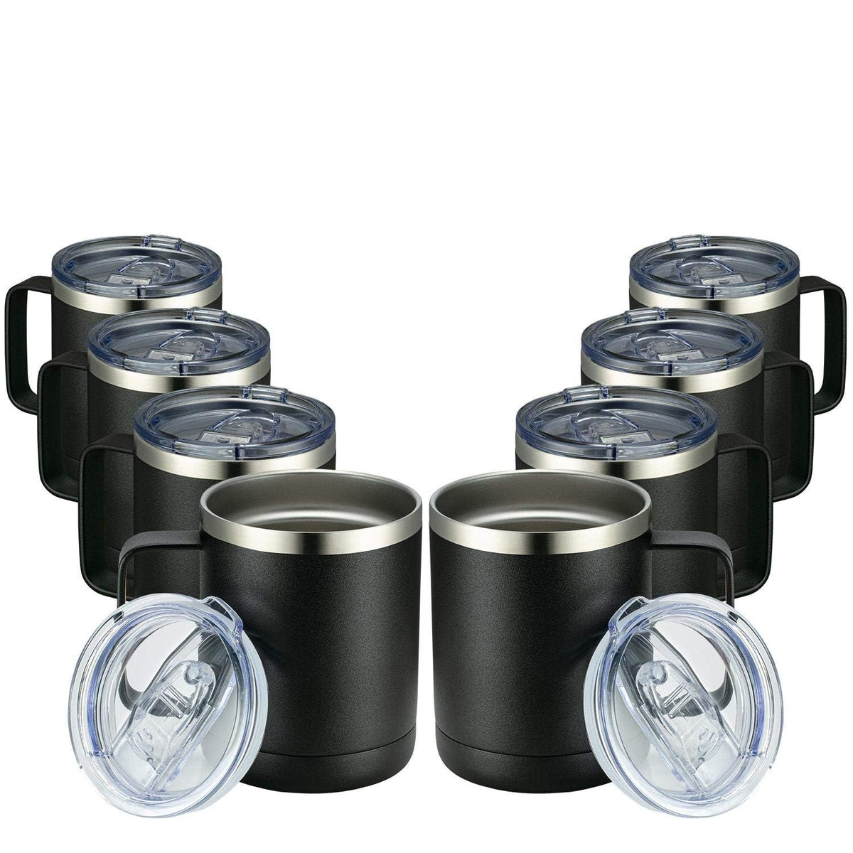 MEWAY taza termo de acero inoxidable con mango, mantiene el café caliente