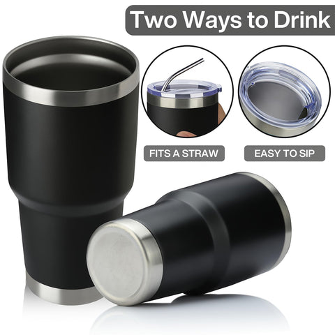 MEWAY 30oz tumbler acabado en polvo negro, cómodo en la mano.