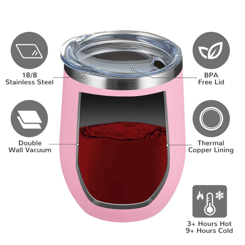 MEWAY set de 8 tumbler 12oz rosa, ideal para regalos.