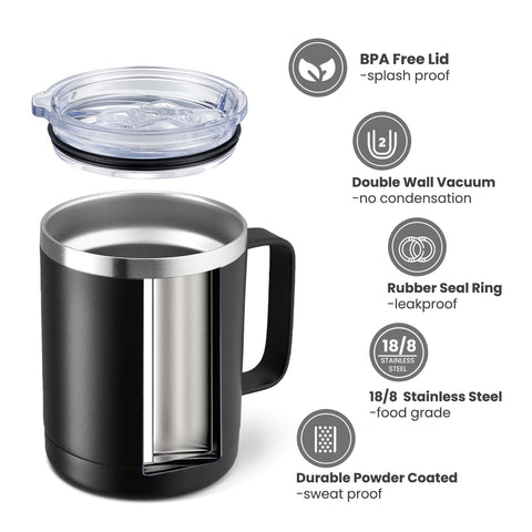 MEWAY vaso térmico con tapa deslizante, ideal para viaje