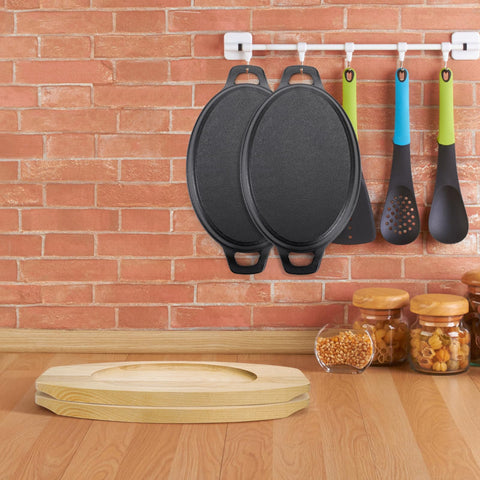 Fajitas cocinándose en placa Mezchi para servir al momento.