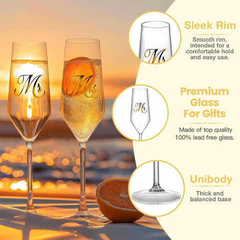 Copa de cristal premium Mfacoy con acabado claro para brindis