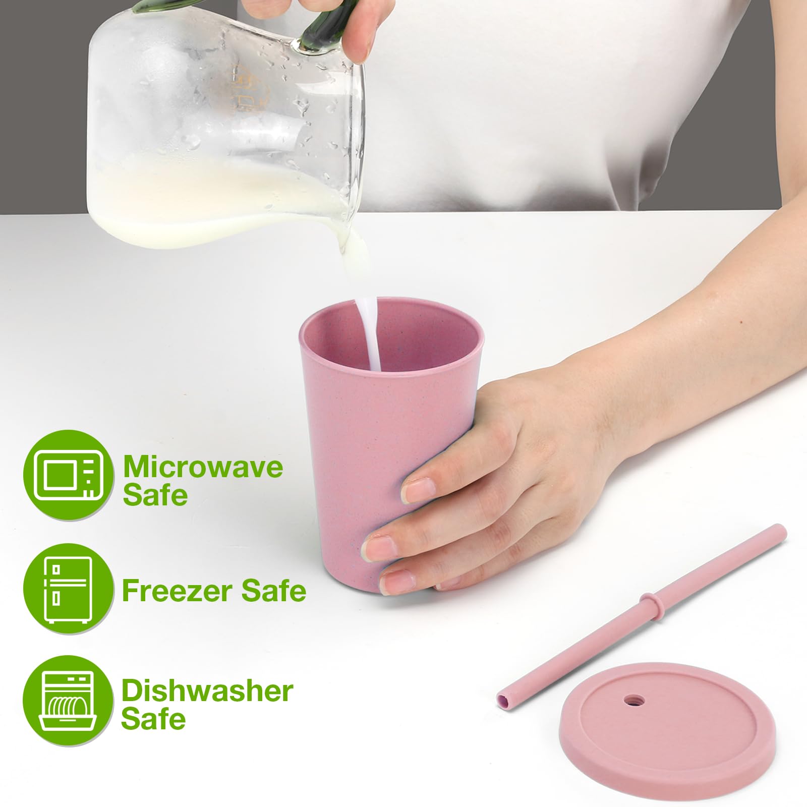 Copa de trigo Mfacoy para agua, leche y jugos, uso multipropósito.
