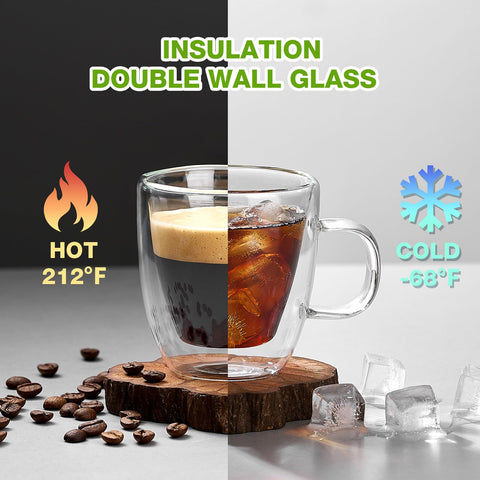 Vaso de cristal borosilicato Mfacoy, claridad y durabilidad para uso diario.