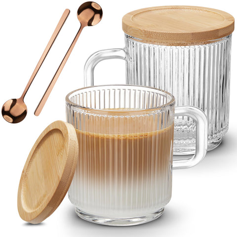 Jarra Mfacoy de café con asa y 12 oz, ideal para bebidas calientes