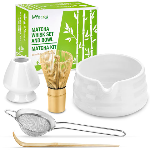 Mfacoy tazón de matcha cerámico de 19 oz para una preparación suave.