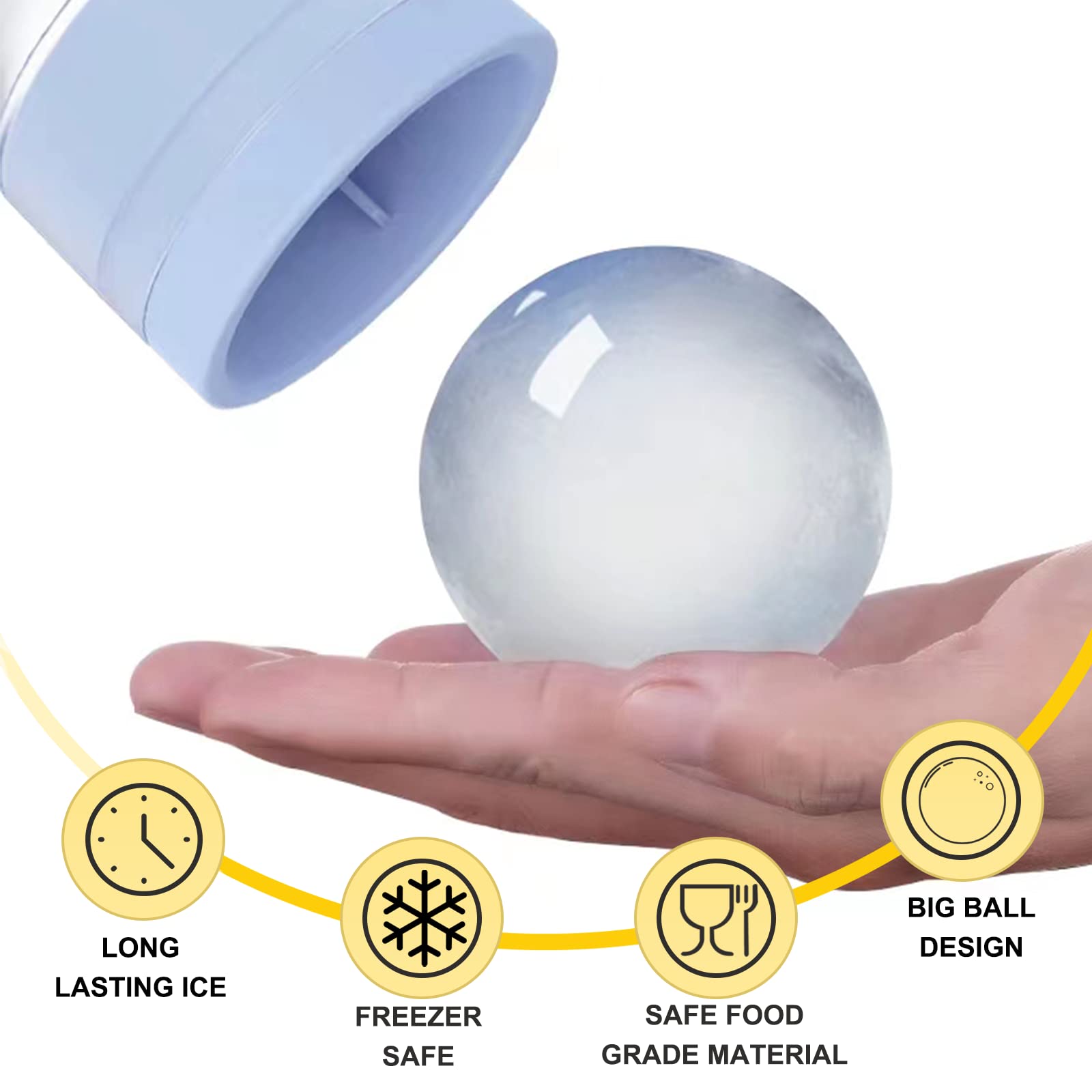 Moldes de bolas de hielo Mfacoy, 11 onzas, para bebidas bien frías.