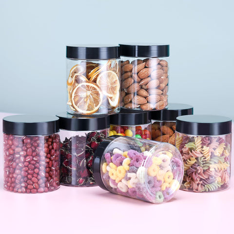 Mfacoy pack de tarros 6 unidades transparentes 16oz, ahorro de espacio.