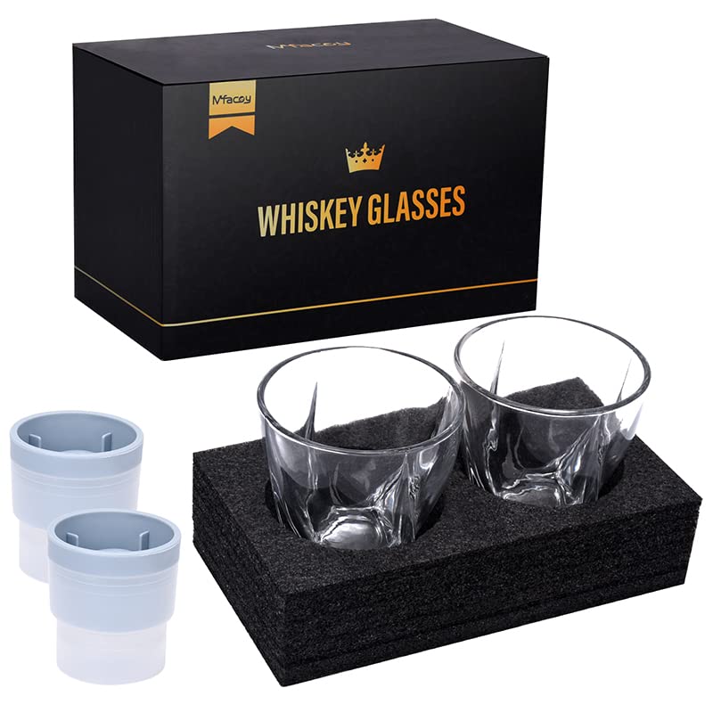 Empaque elegante de Mfacoy, ideal como regalo para aficionados al whisky.
