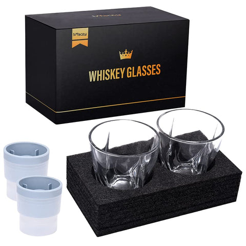 Empaque elegante de Mfacoy, ideal como regalo para aficionados al whisky.