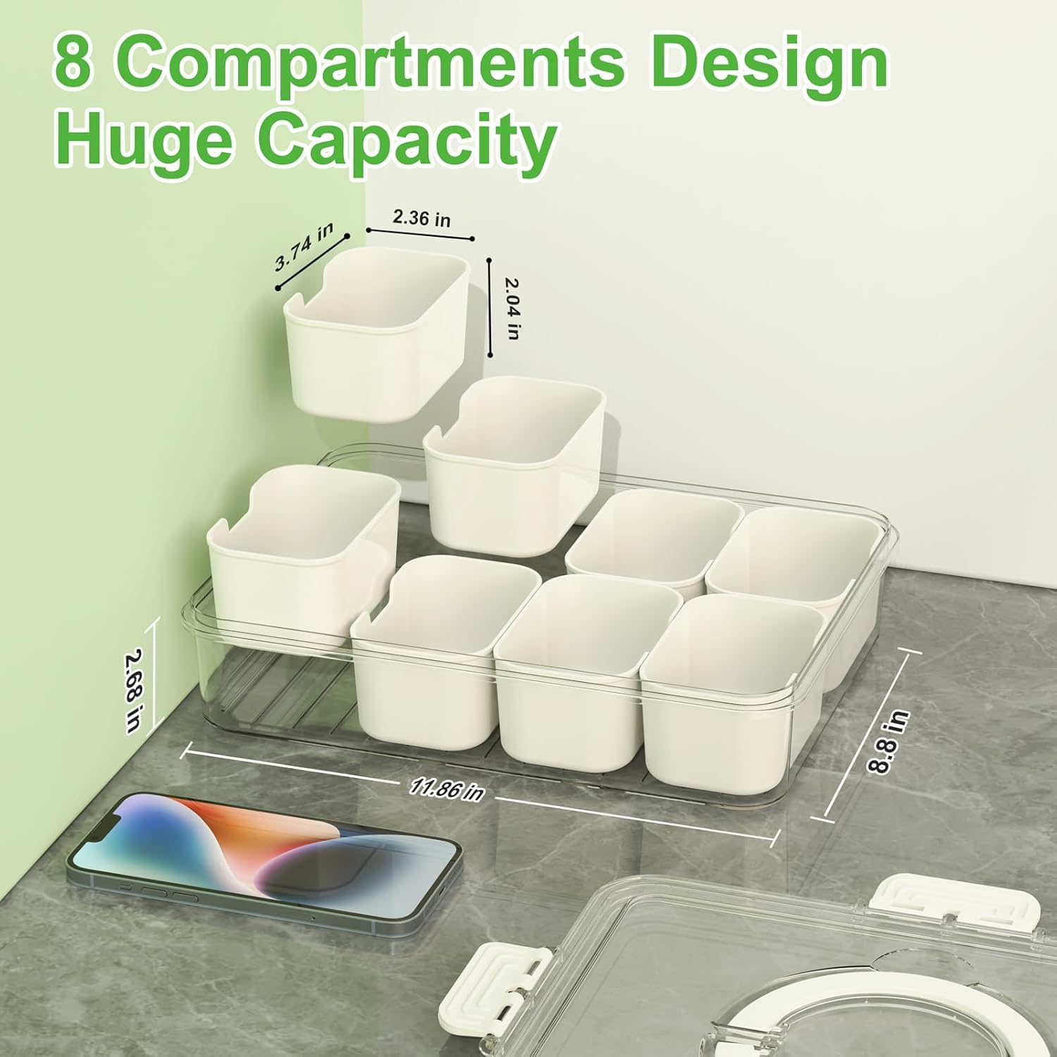 Mfacoy Snackle Box con manija plegable para llevar con facilidad.