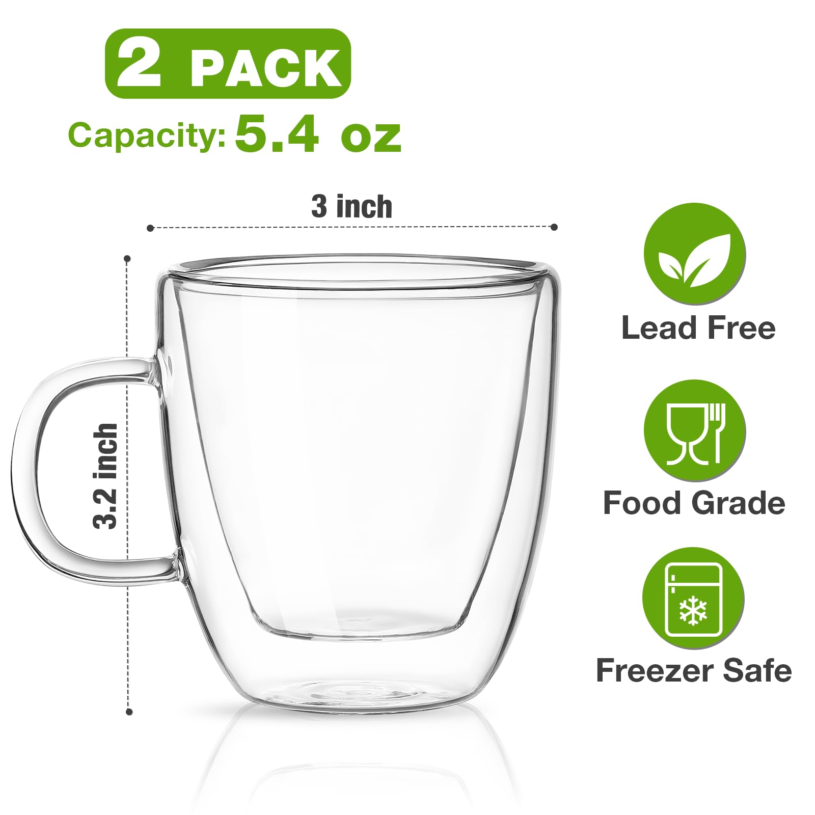 Vaso espresso Mfacoy para uso diario, fácil de limpiar y disfrutar.