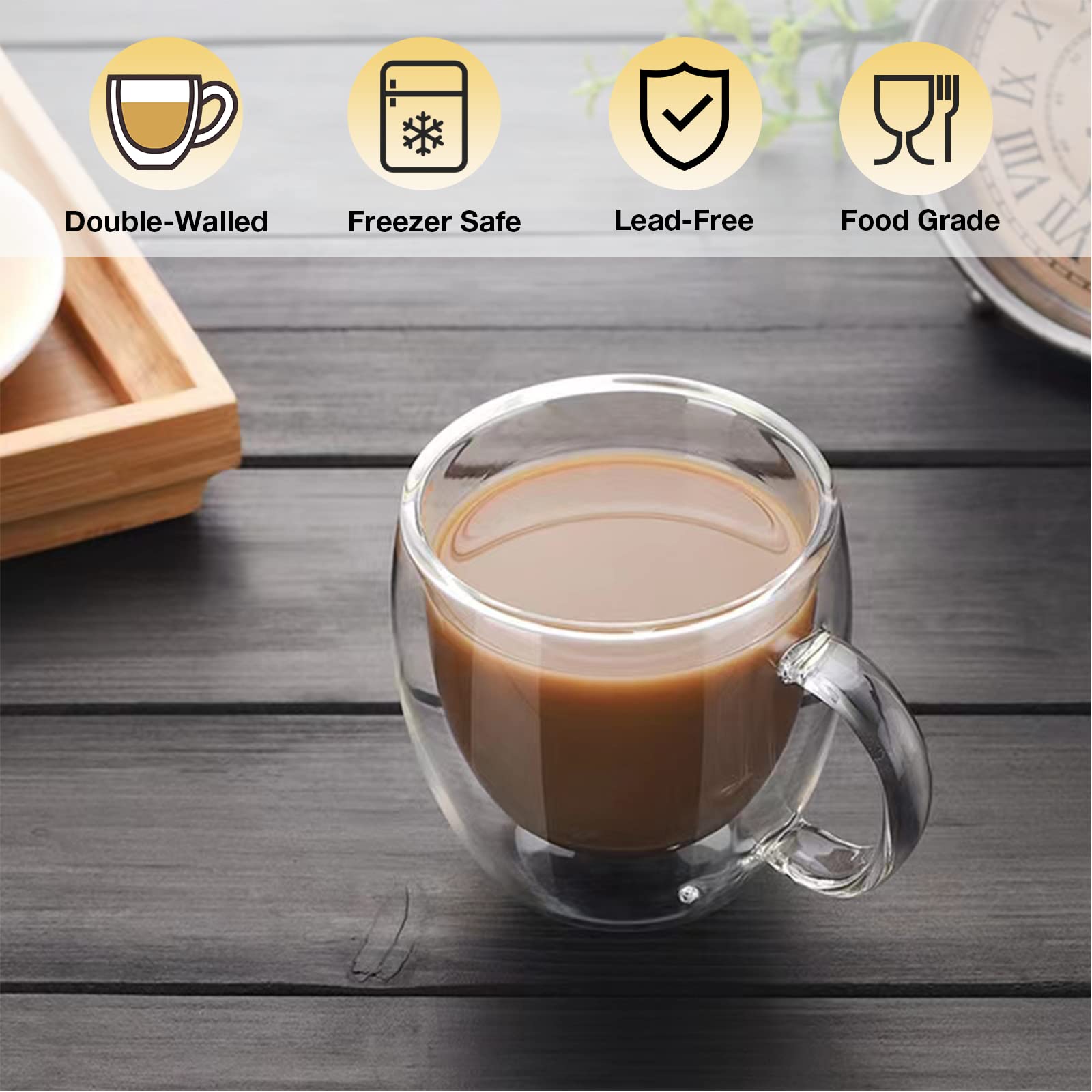 Vaso Mfacoy usos multiples para cappuccino latte o tea.
