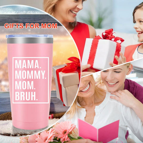 Presentación regalo de MFGNEH tumbler rosa para mamá.