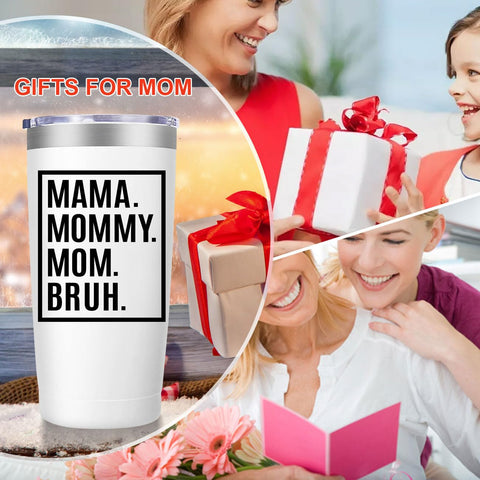 Vaso térmico MFGNEH blanco elegante, ideal como regalo para Mamá u otras ocasiones.