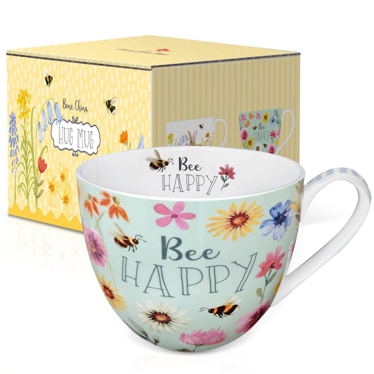 MFoffice Abeja Feliz Floral: diseño floral con abeja central para animar la mañana.