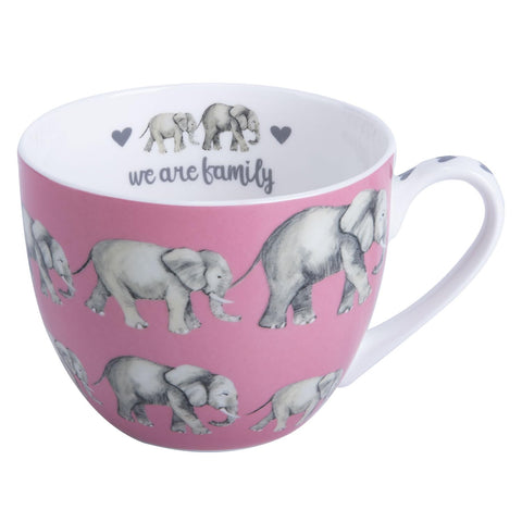 MFoffice taza abrazar-elefante: porcelana hueso, calidez para café y té.