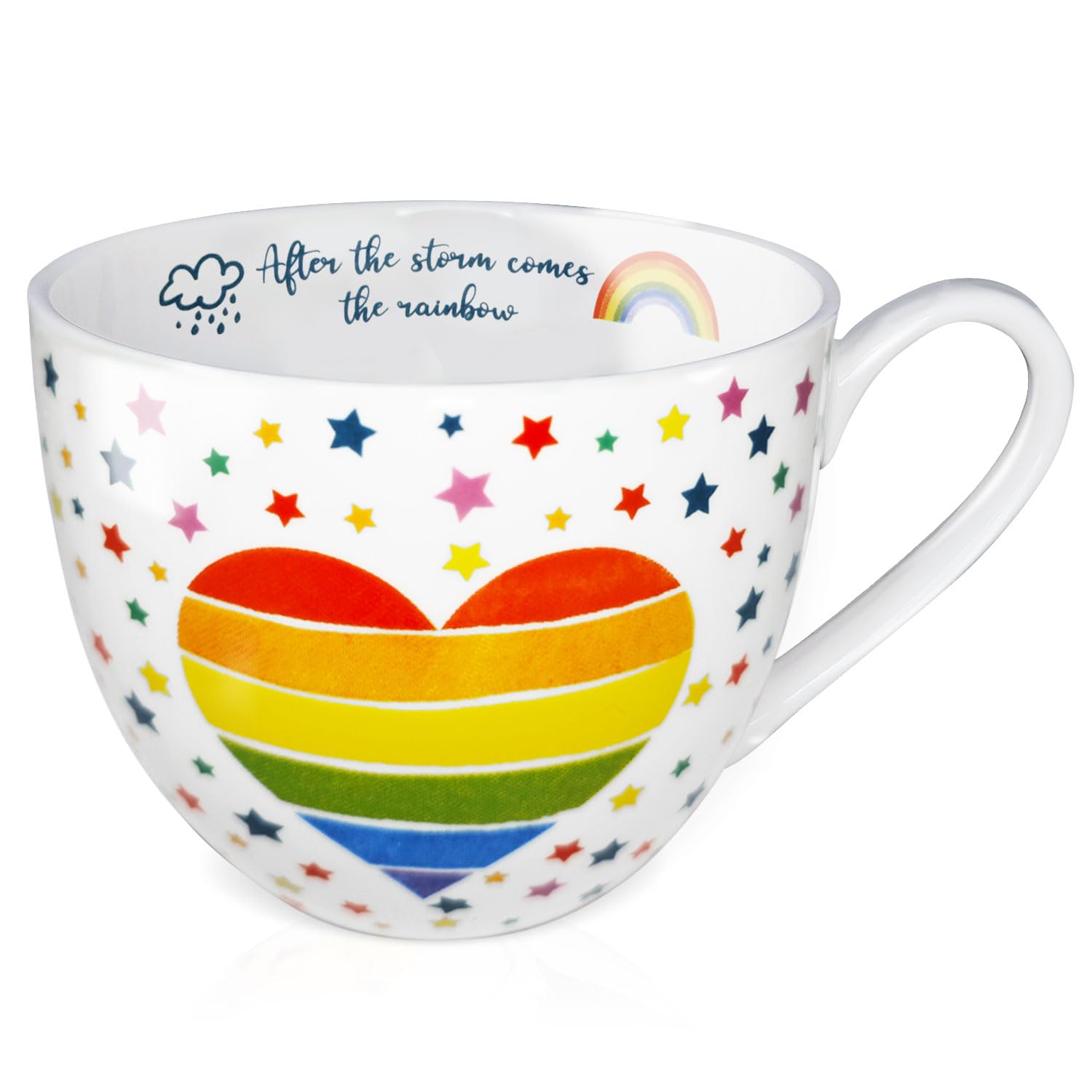 MFoffice taza abrazo arcoíris, 20 onzas, ideal para café caliente.