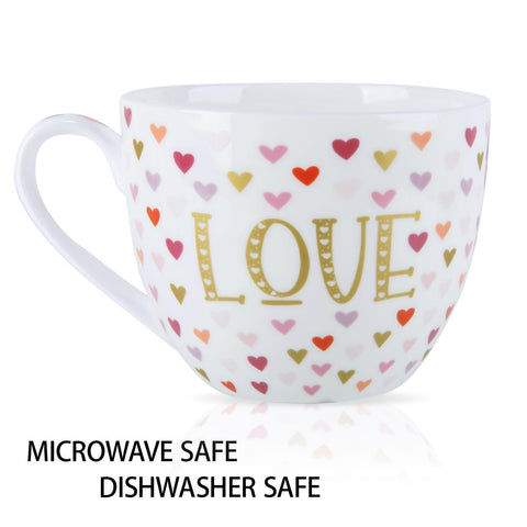 Taza MFoffice Amor Corazón 20oz apta para microondas y lavavajillas