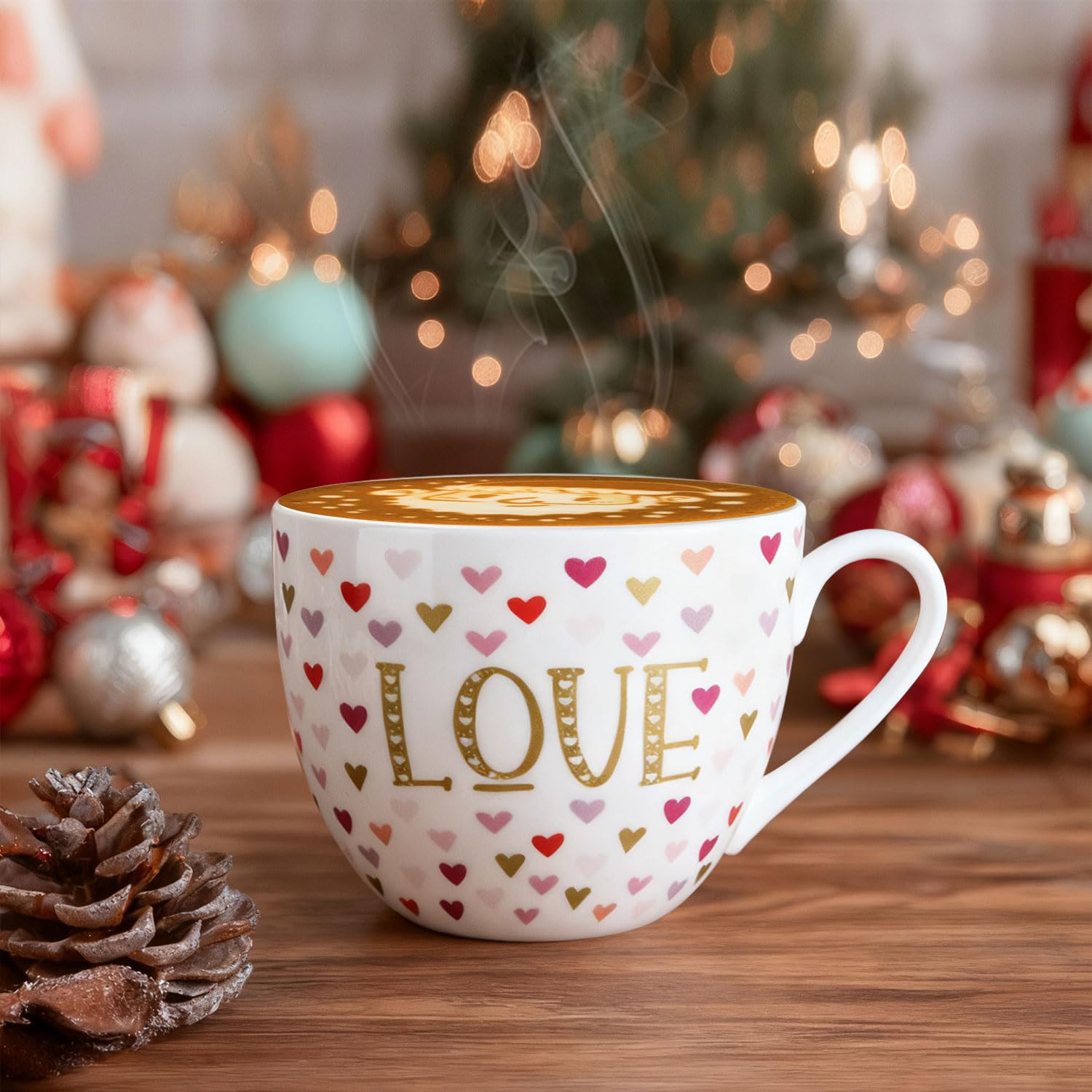 Taza MFoffice Amor Corazón 20oz, diseño en Inglaterra para artesanía premium