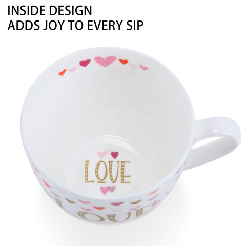 Taza MFoffice Amor Corazón 20oz, regalo ideal para ocasiones especiales