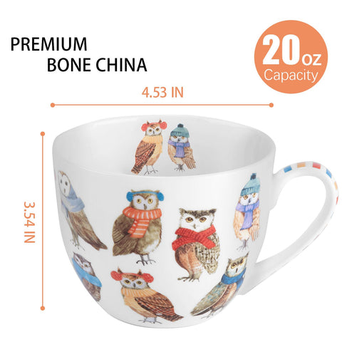 MFoffice Taza búhos con bufandas: diseño encantador para tus bebidas favoritas.
