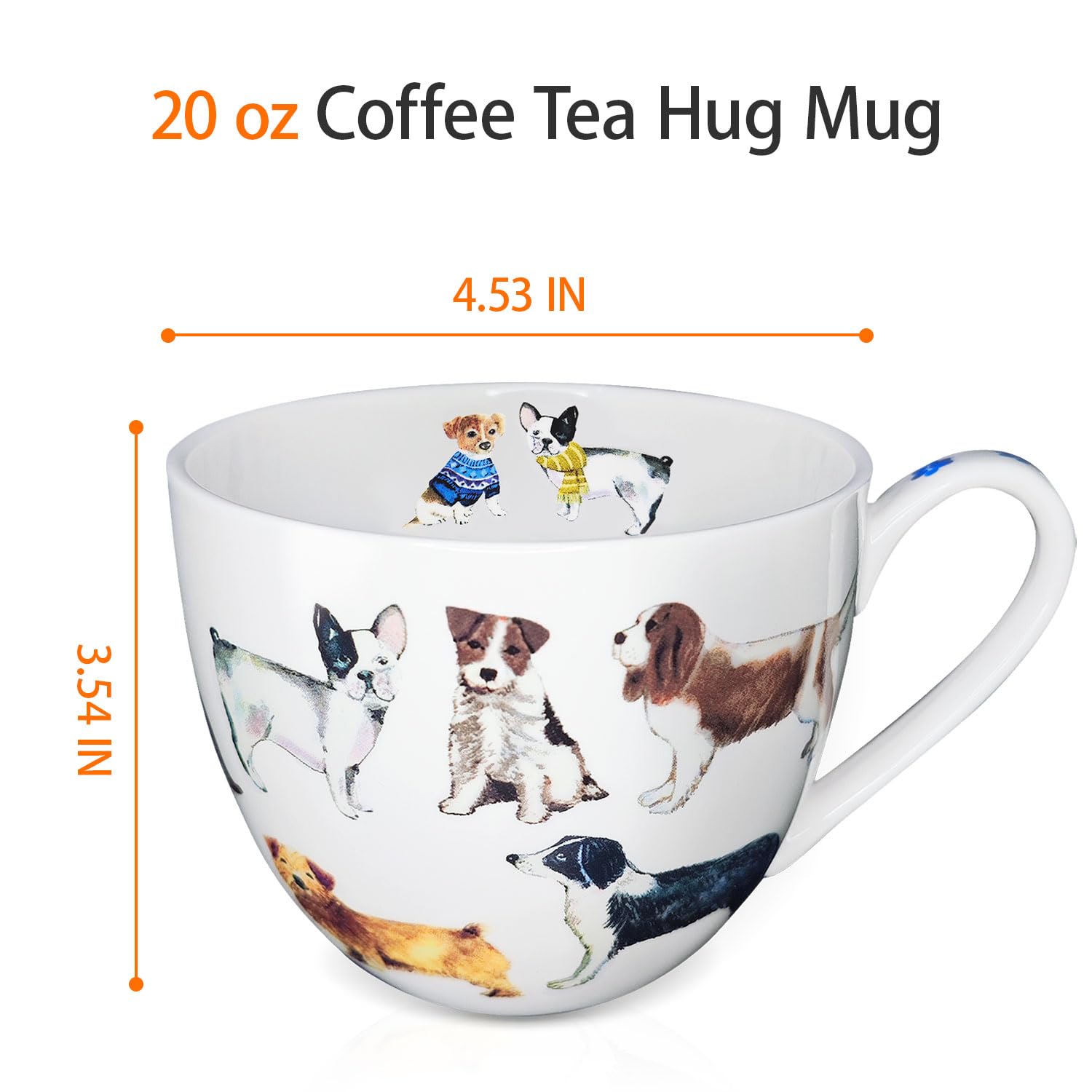 Taza MFoffice de china de hueso, 20 oz para café o té