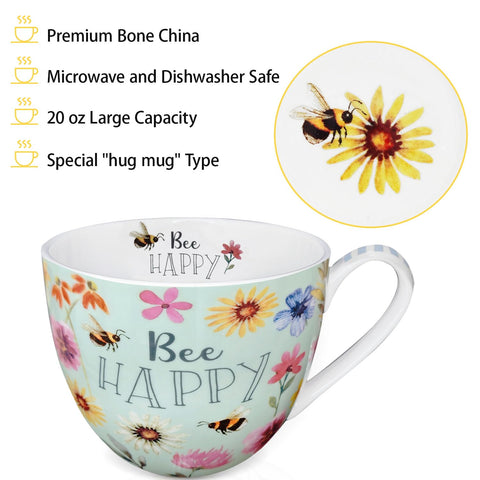 MFoffice Taza China de Hueso: porcelana de alta calidad, apta para microondas.