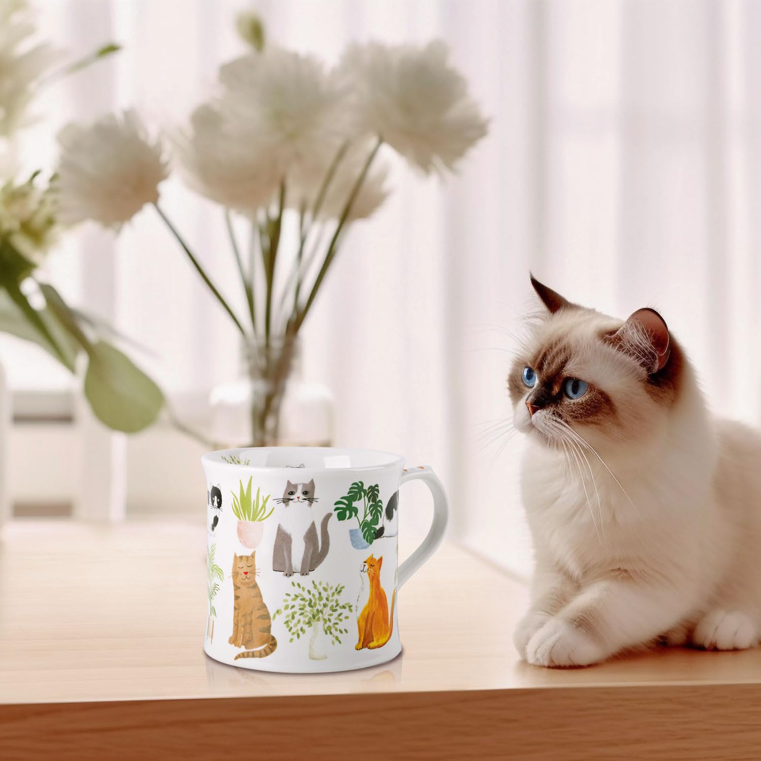 MFoffice taza china de hueso, apta para microondas y lavavajillas.