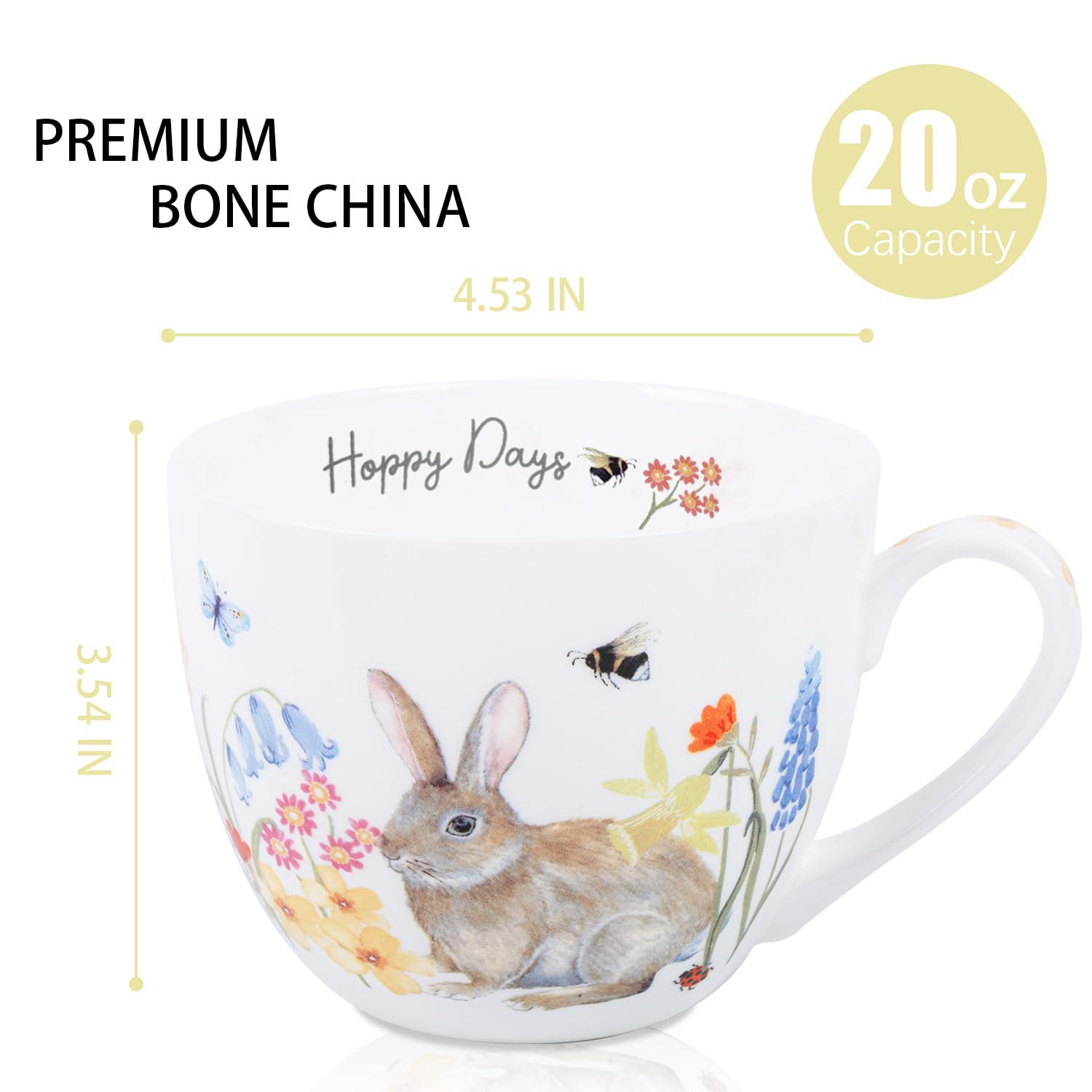 MFoffice Taza Conejito con flores: diseño alegre para empezar el día.