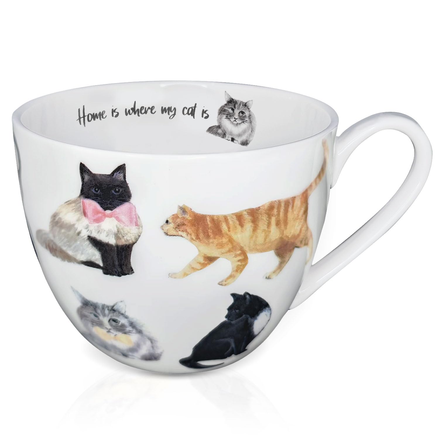 MFoffice taza gato acogedora, ideal para café diario.