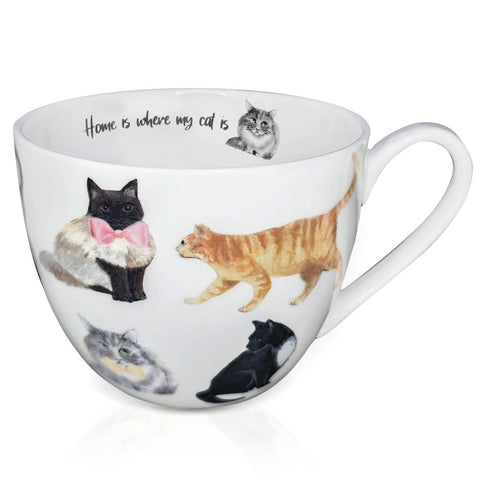 MFoffice taza gato acogedora, ideal para café diario.