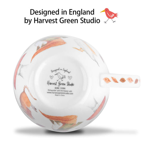 MFoffice taza de hueso con escena de bosque otoñal, regalo perfecto para amantes de la naturaleza.