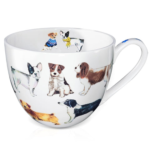 Taza MFoffice con perro dibujado, ideal para café diario y regalo