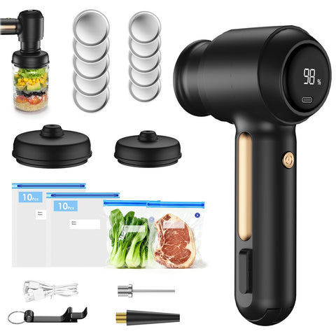 MFTEK sellador eléctrico para frascos Mason, vista frontal, ahorro de espacio en la cocina
