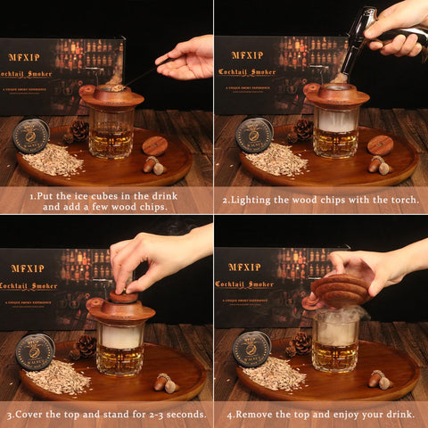 MFXIP virutas de madera cuatro sabores para ahumar bebidas.