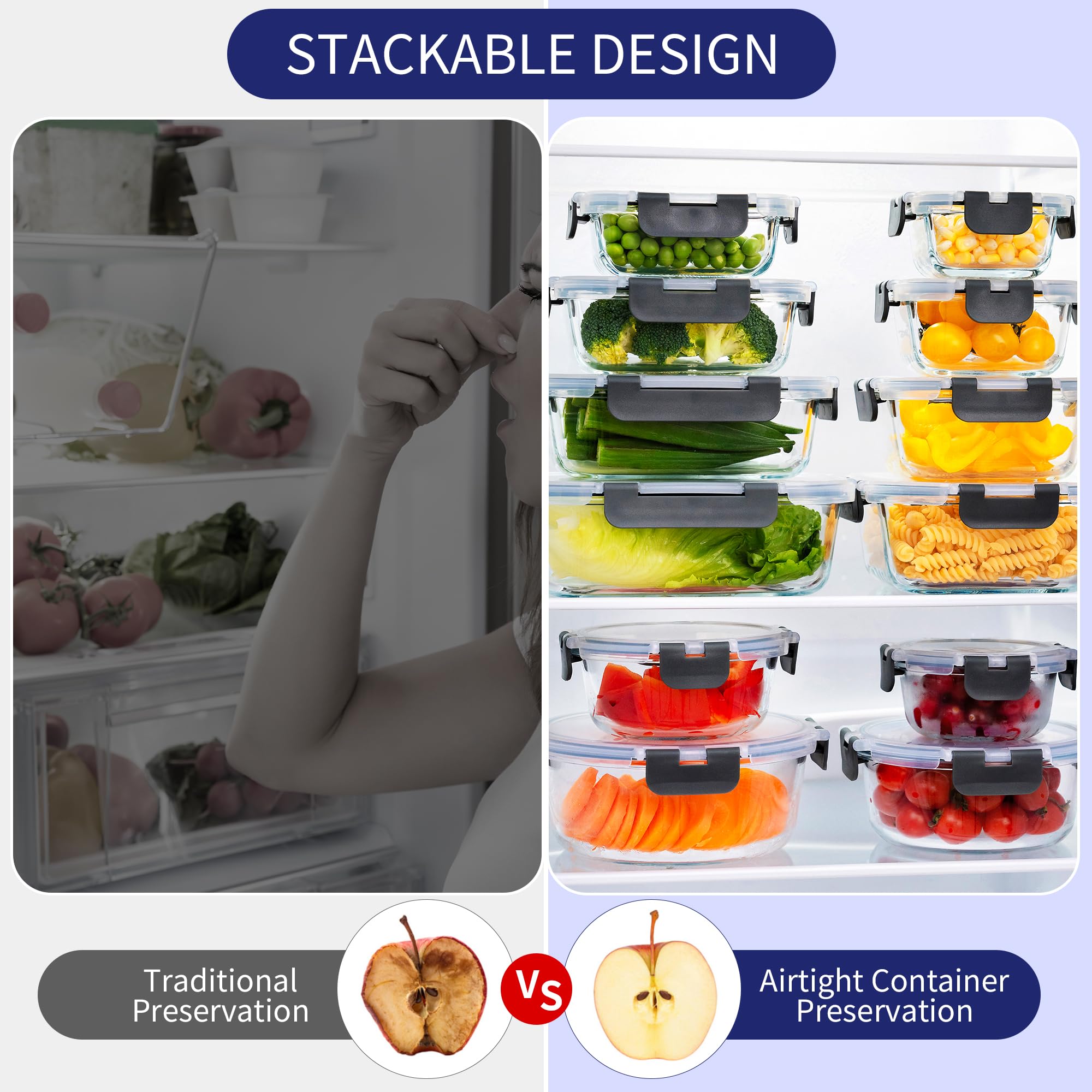 MFY diseño apilable, ahorro de espacio en la cocina.