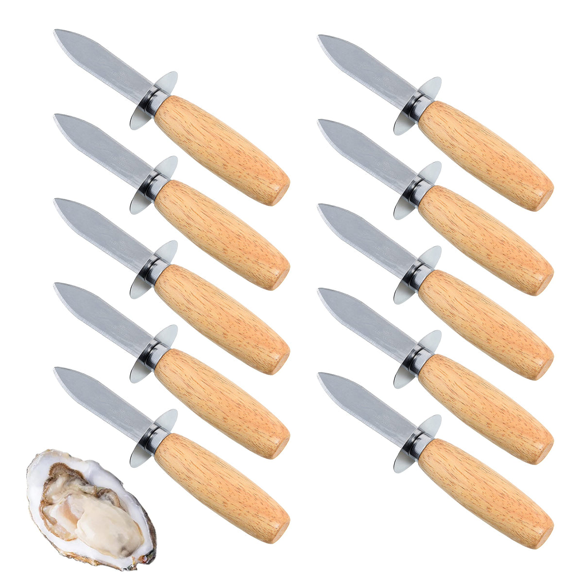 MGTECH navaja ostras con mango de madera para abrir ostras con control.