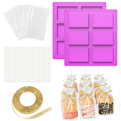 MGWOTH set de moldes silicona para barras arroz crujientes, porciones uniformes.