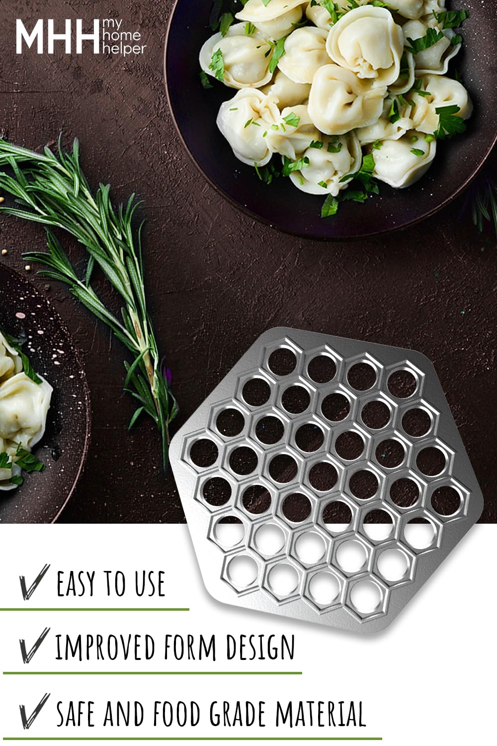 MHH molde de 270 mm de diámetro para ravioli y pelmeni perfectos