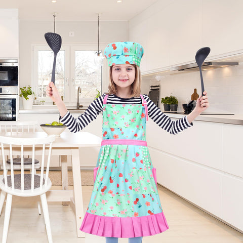 MHJY conjunto delantal y sombrero, ideal para aprender cocina y manualidades