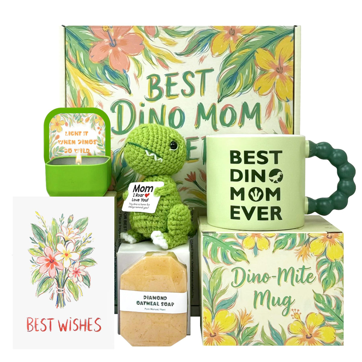 MHSMHL caja-regalo dino-mama: sorpresa lista para celebrar a mamá.
