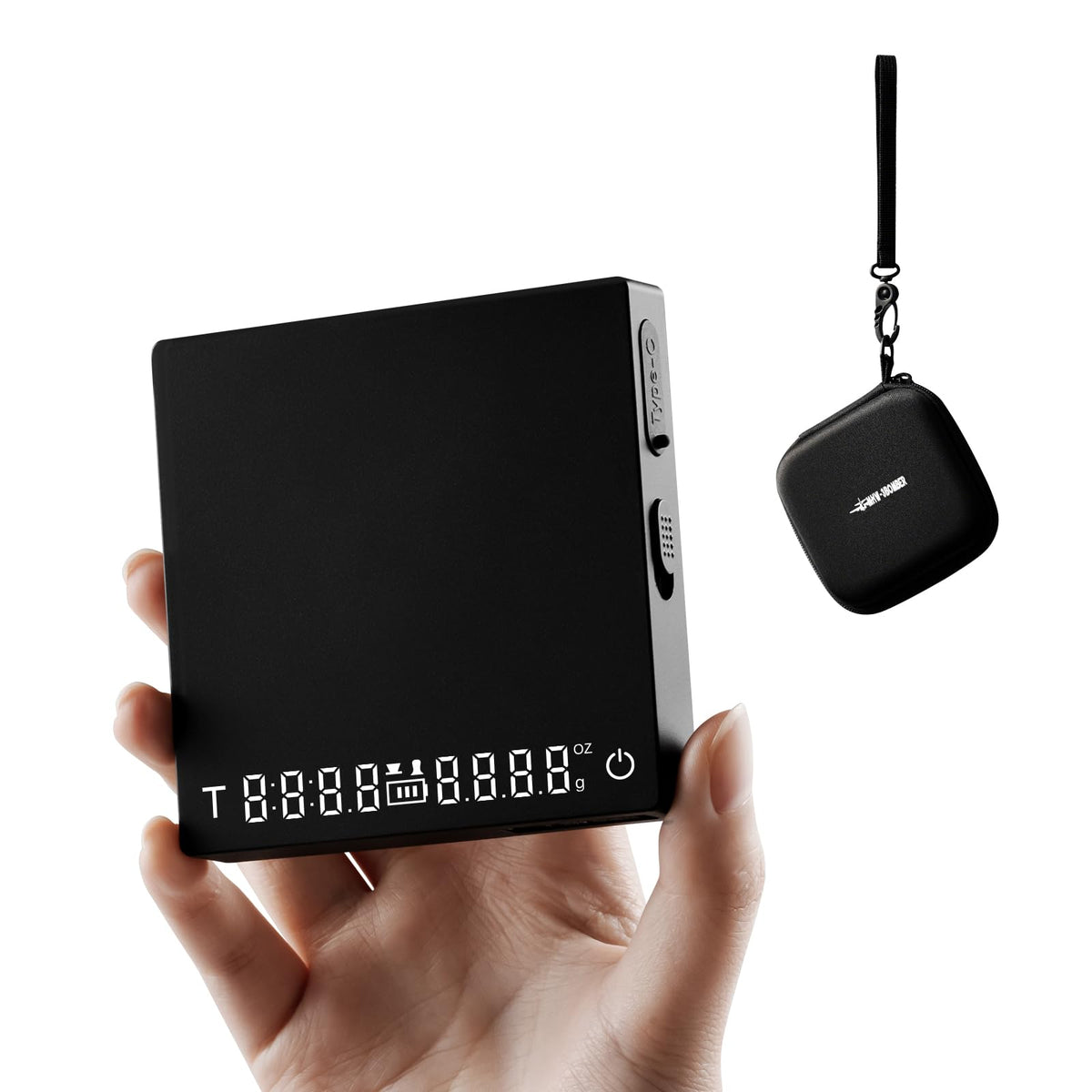 La balanza MHW-3BOMBER expreso ultra mini para caber entre cabezales y bandejas.