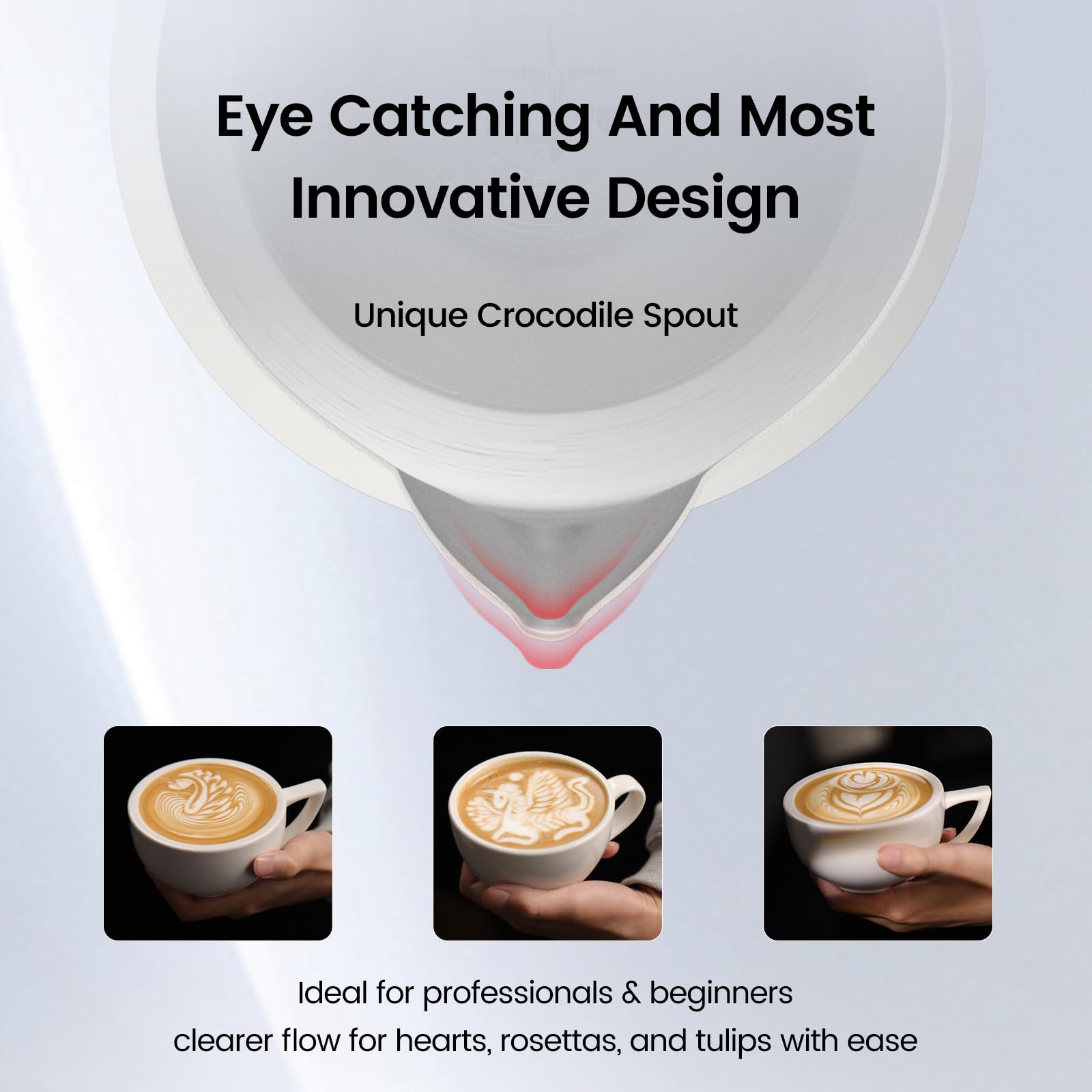Boquilla cocodrilo y dispersion doble para espumado estable en cappuccinos