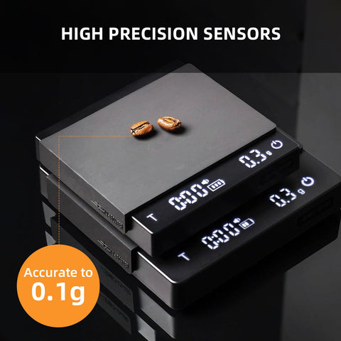 MHW-3BOMBER escala digital de café con precisión de 0,1 g para extracción precisa.