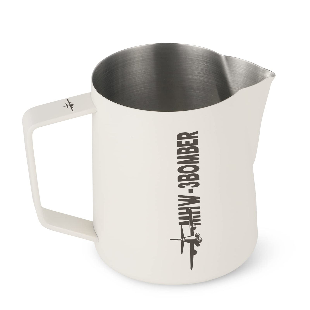 Jarra MHW-3BOMBER con boca cocodrilo para arte en cappuccino en casa.