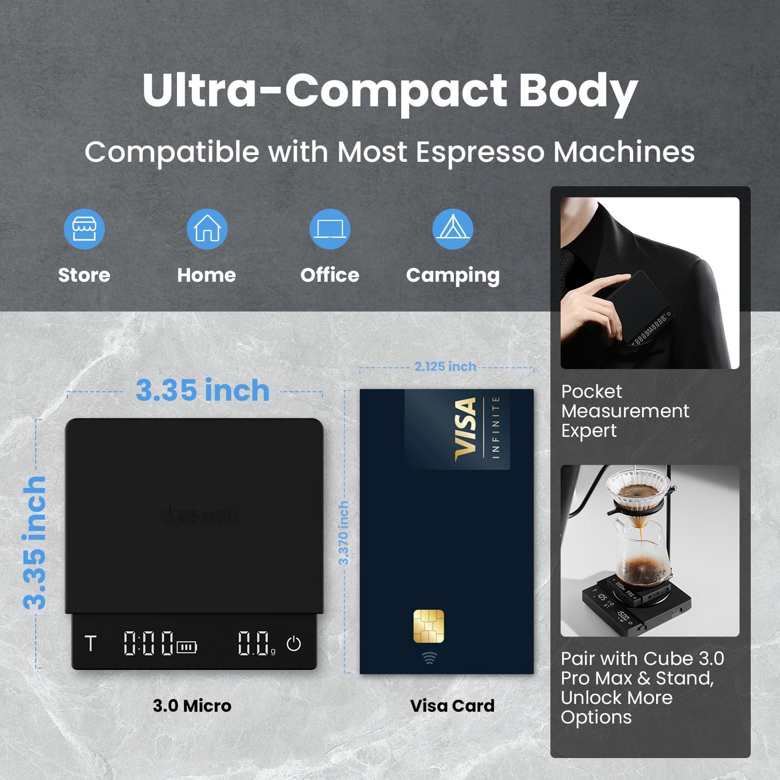 La MHW-3BOMBER ofrece precisión de 0,1 g para dosis consistentes.